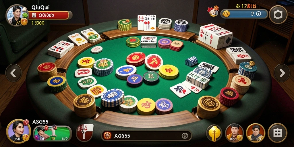 Tampilan gameplay QiuQiu yang seru dan intens.