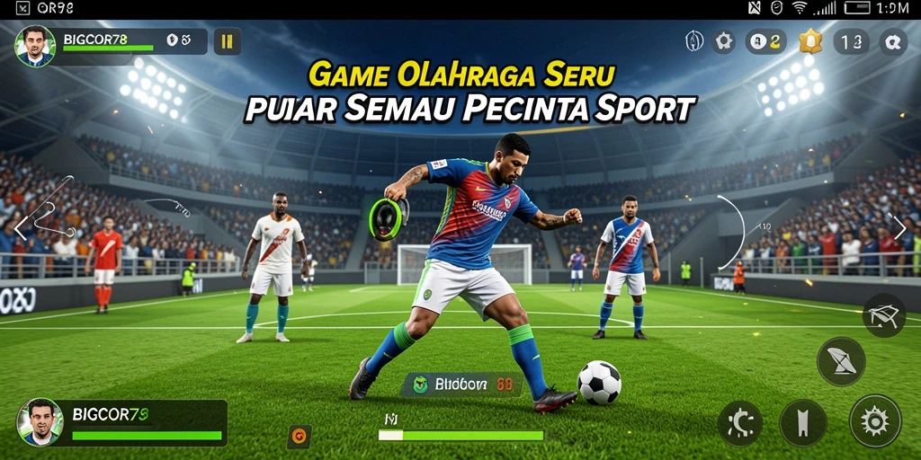 Screenshot gameplay BIGCOR78 dengan aksi olahraga yang mendebarkan.