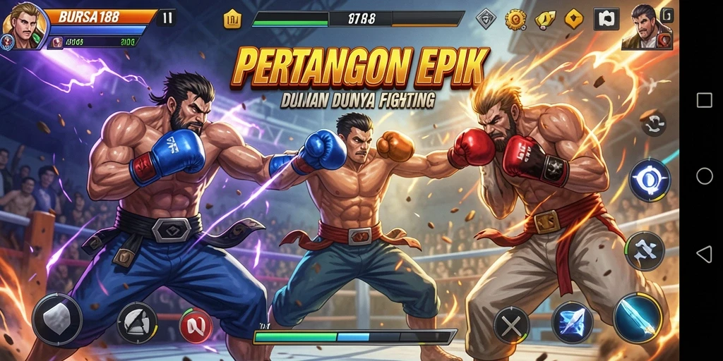Gameplay BURSA188 dengan pertarungan seru di arena.