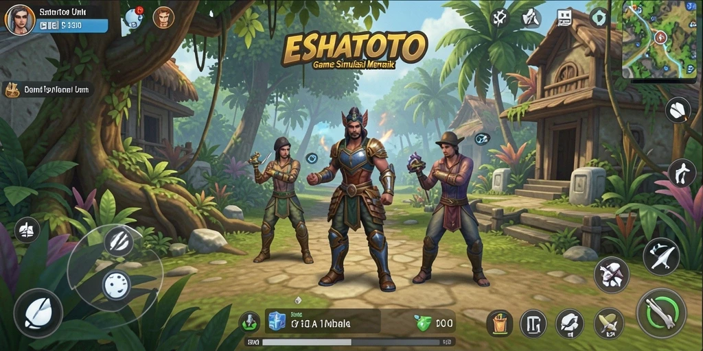 Screenshot ESHATOTO menunjukkan gameplay simulasi yang menarik.