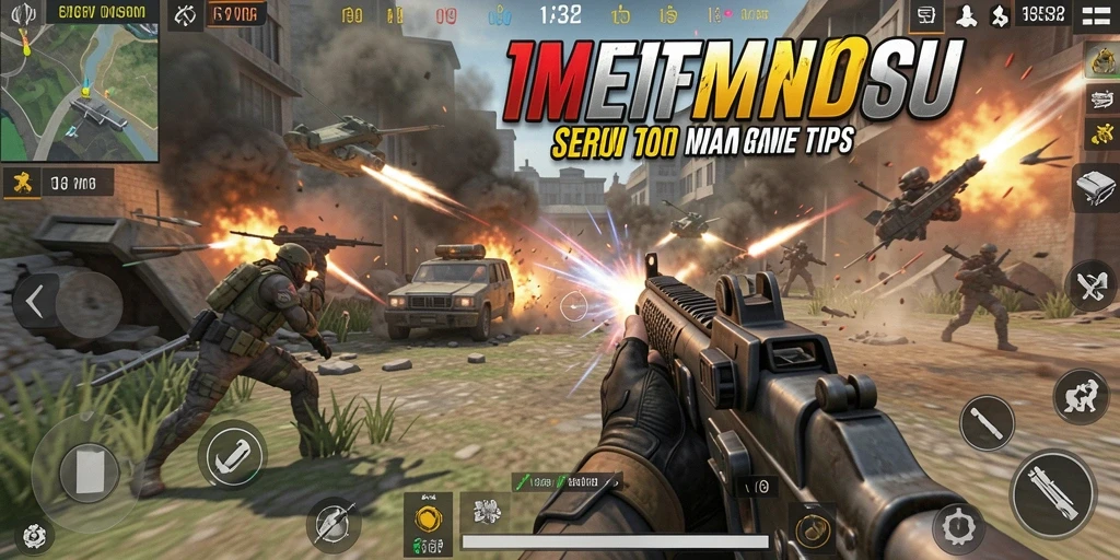 Screenshot F32 menampilkan aksi pertempuran yang intens dalam game TPS.