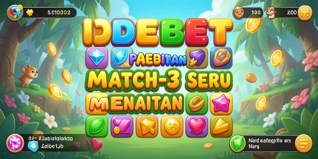 Tampilan gameplay seru dari IDEBET, game Match-3 yang menantang.