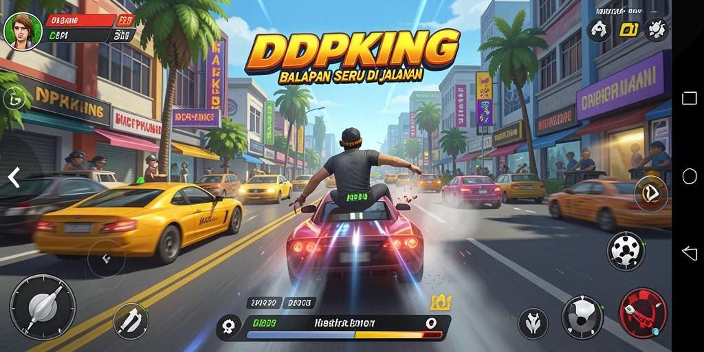 Tampilan gameplay balapan seru di IDPKING.
