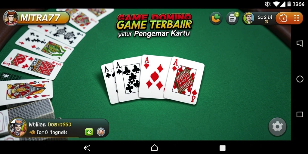 Screenshot gameplay MITRA77 menampilkan suasana seru Domino.