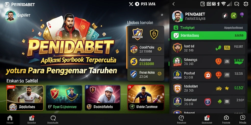 Tampilan antarmuka PENIDABET yang simpel dan menarik untuk taruhan olahraga.