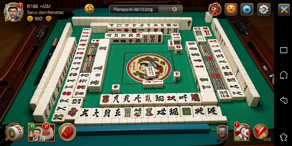 Tampilan gameplay RI188 yang menyanangkan dengan elemen Mahjong.