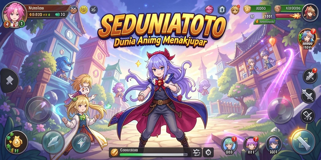 Tampilan gameplay seru di SEDUNIATOTO dengan karakter Anime yang menarik.