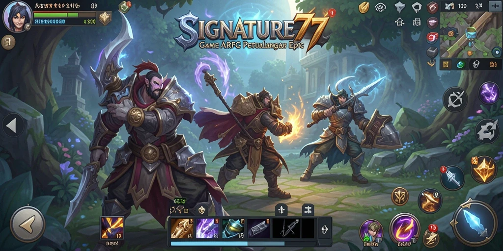 Screenshot dari gameplay SIGNATURE77 yang menampilkan pertarungan seru.