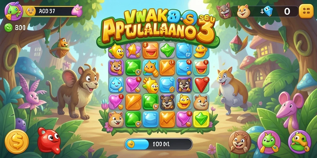 Tampilan gameplay seru dari WAK89 dalam kategori Match-3.