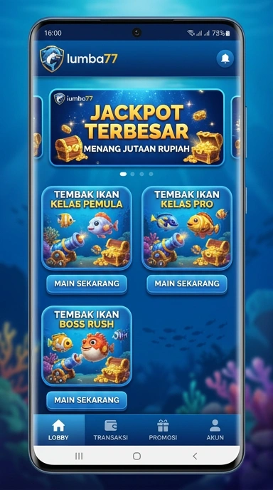 Tampilan antarmuka aplikasi Lumba77 yang modern dan intuitif.